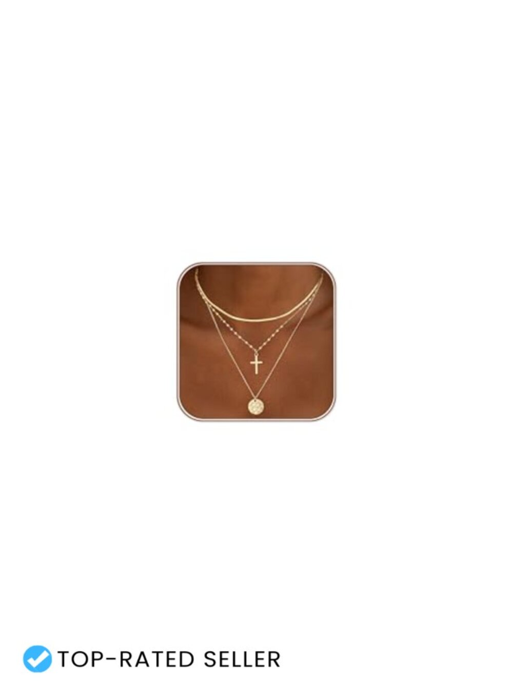 Layered Cross Necklace for Women 14K Gold Plated Dainty Christian Jewelry